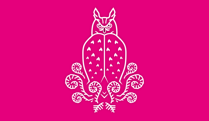 logo festiwalu wertep 2021 przedstawiający puchacza wśród liści paproci
