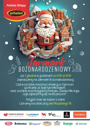 plakat informacyjny jarmarku bożonarodzeniowego