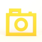 Piktogram- żółty symbol aparatu fotograficznego