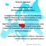 List z podziękowaniami dla burmistrza, za pomoc w organizacji konkursu.