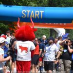 Zawody w nordic walkingu w lesie grabowieckim.