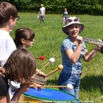 Zawody w nordic walkingu w lesie grabowieckim.