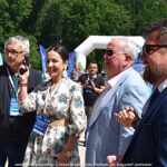 Zawody w nordic walkingu w lesie grabowieckim.