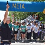 Zawody w nordic walkingu w lesie grabowieckim.