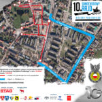 Mapa miasta z zaznaczonymi objazdami.